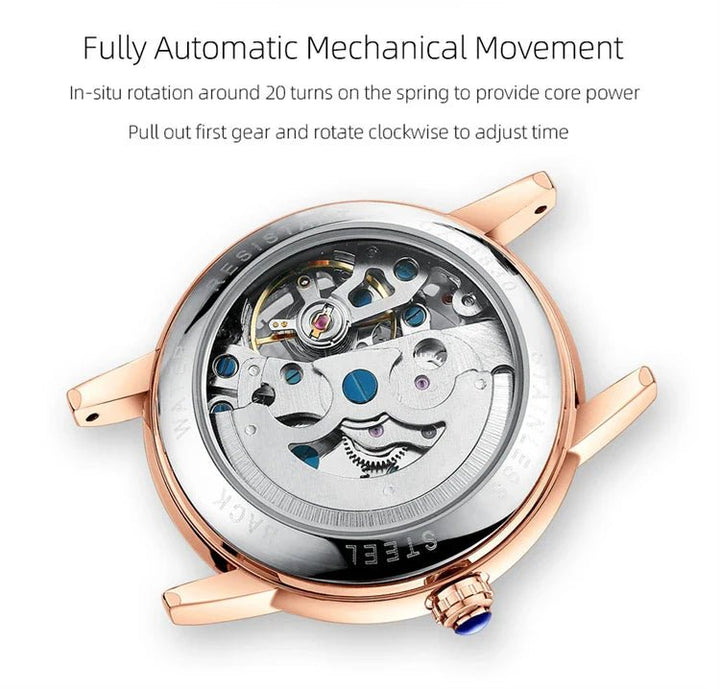 Midnight Whisper elegante Automatic Leather Watch en Perú