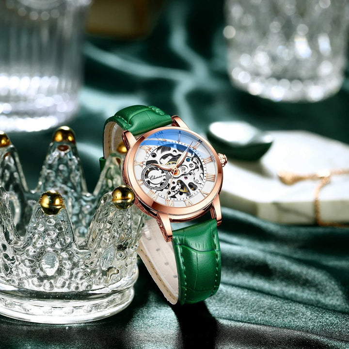 Midnight Whisper elegante Automatic Leather Watch en Perú
