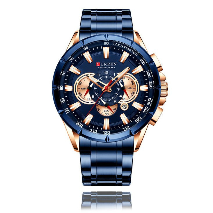 RELOJ CURREN 8363 - QUARTZ AZUL elegante para hombre - Jherr Jewelry Perú
