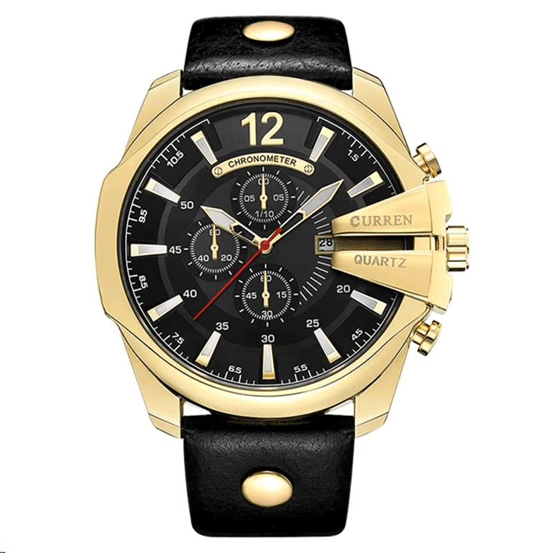 Reloj Curren Dorado Quartz elegante para hombre en Perú