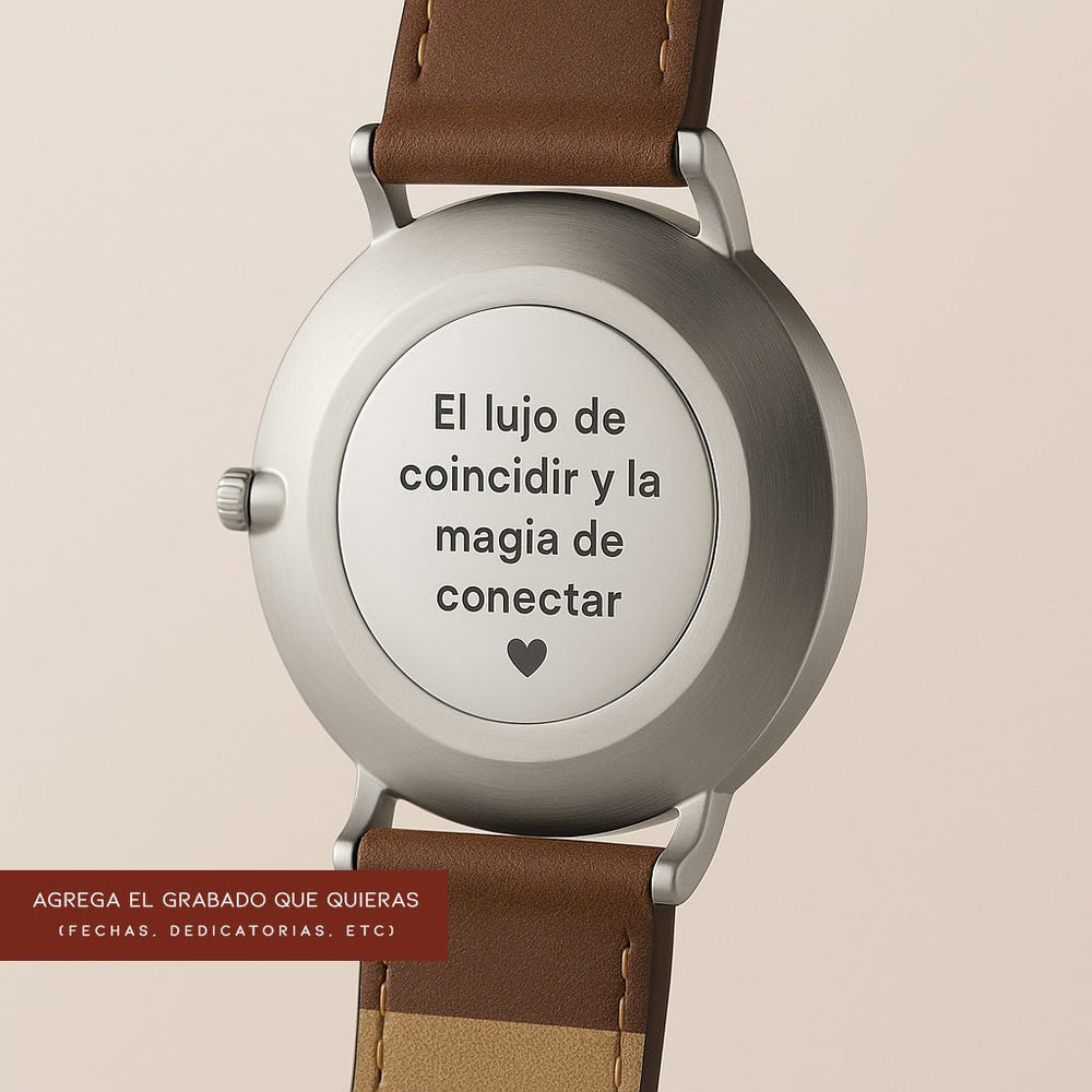 Reloj Hannah Martin Plata Esfera Blanca con Cuero Marrón - Diseño Clásico 40mm elegante para hombre en Perú