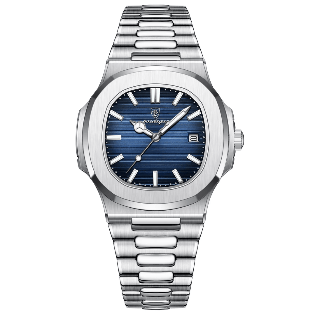 Reloj Poedagar Acero Esfera Azul con Brazalete de Acero - Diseño Luxury 40mm elegante en Perú