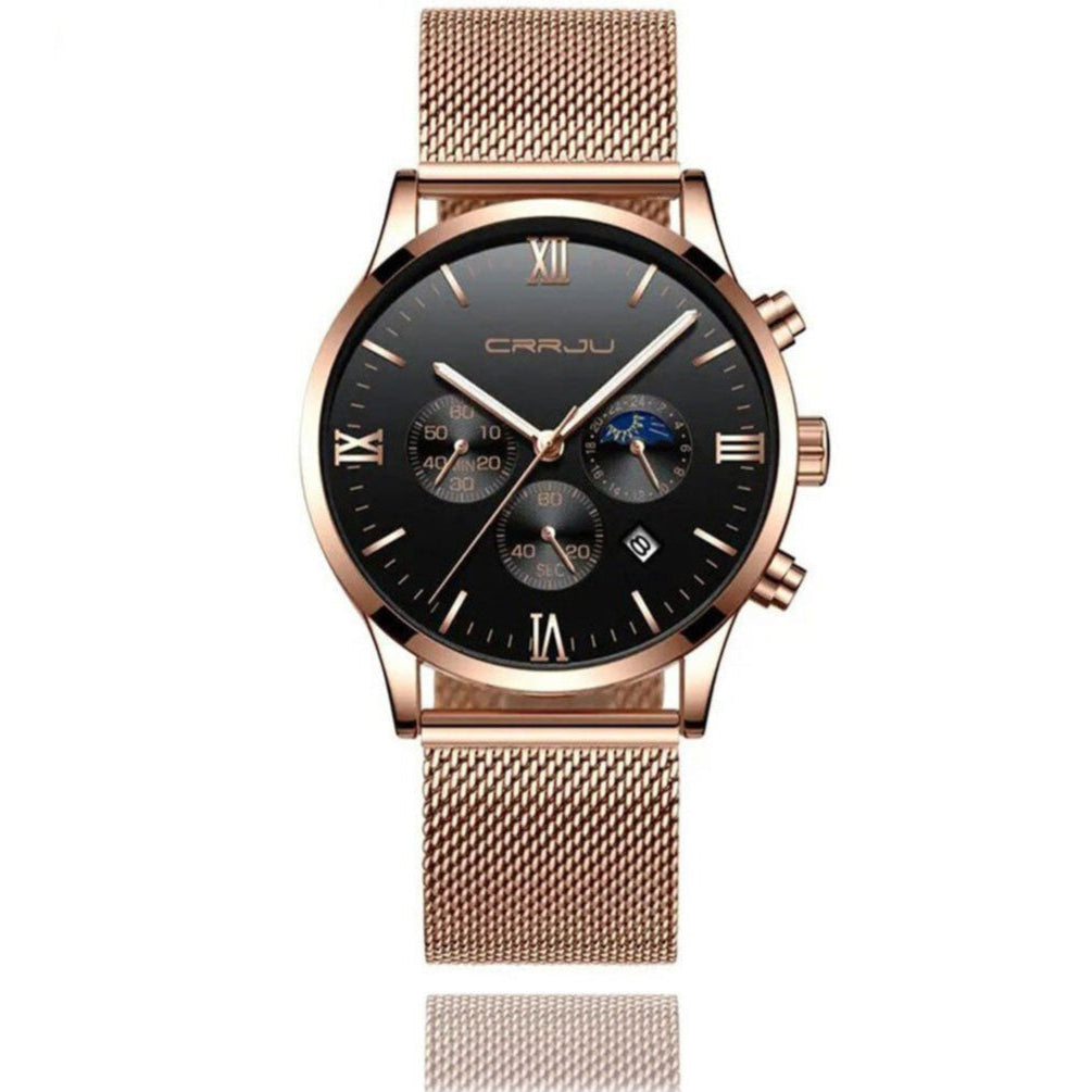 Reloj CRRJU Cronógrafo Oro Rosa elegante para hombre - Jherr Jewelry Perú