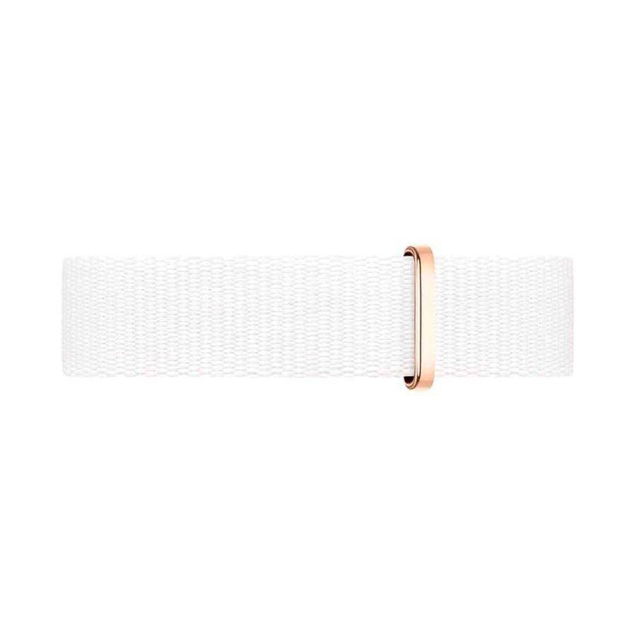 Reloj Hannah Martin Oro Rosa Esfera Blanca con Correa NATO Blanca - Diseño Minimalista 36mm elegante oro rosa en Perú