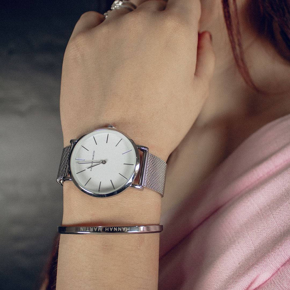 Reloj Hannah Martin Sterling + Brazalete elegante para mujer en Perú