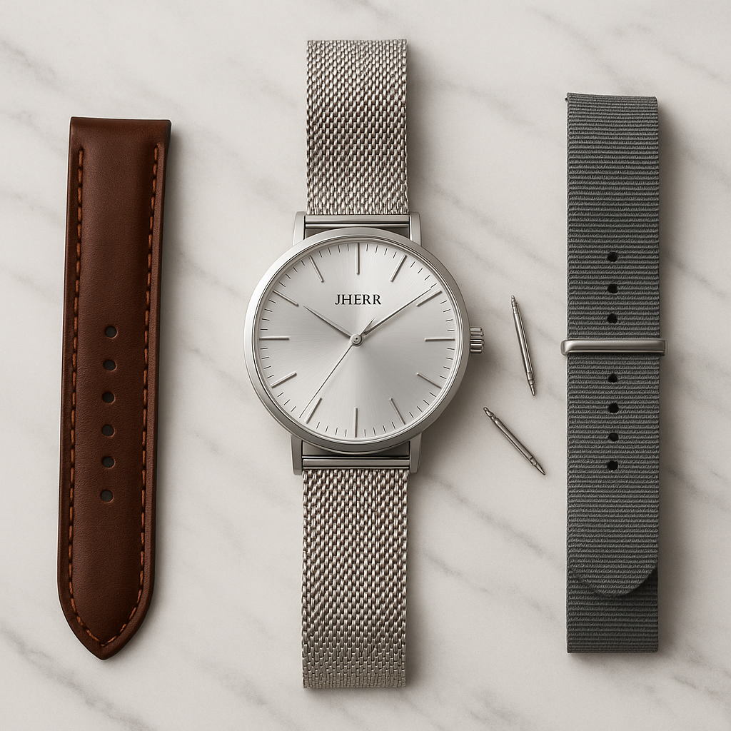 Como cambiar correa de reloj en Perú con herramientas y correas intercambiables Jherr Jewelry