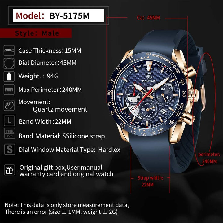 Reloj Benyar Hombre Cuarzo Business Casual - 5175 - JHERR JEWELRY