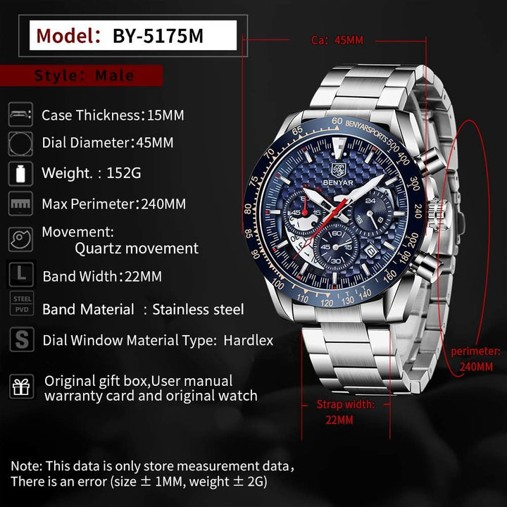 Reloj Benyar Hombre Cuarzo Business Casual - 5175 - JHERR JEWELRY