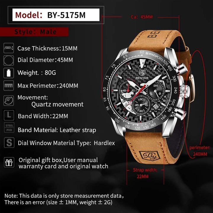 Reloj Benyar Hombre Cuarzo Business Casual - 5175 - JHERR JEWELRY