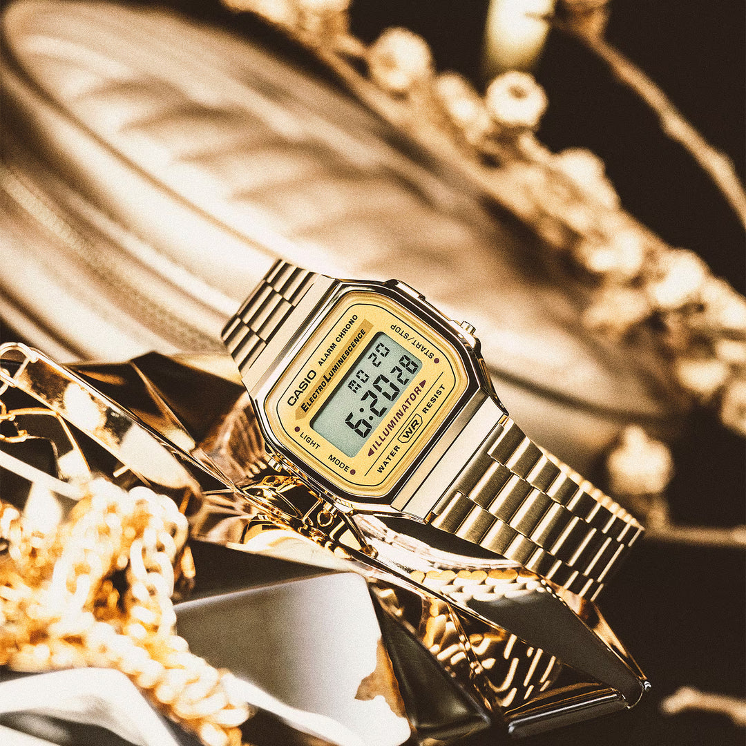 Reloj Casio Original A168WG-9 Dorado para Hombre – Estilo Vintage y Funcionalidad LED