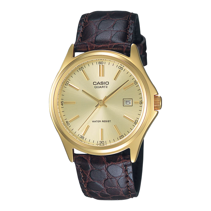 Reloj Casio MTP-1183Q-9A Dorado Elegante - Esfera Champagne con Correa de Cuero Genuino