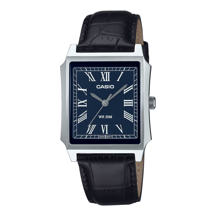Reloj Casio MTP-B190L-2B Original Elegancia Clásica con Esfera Azul y Números Romanos
