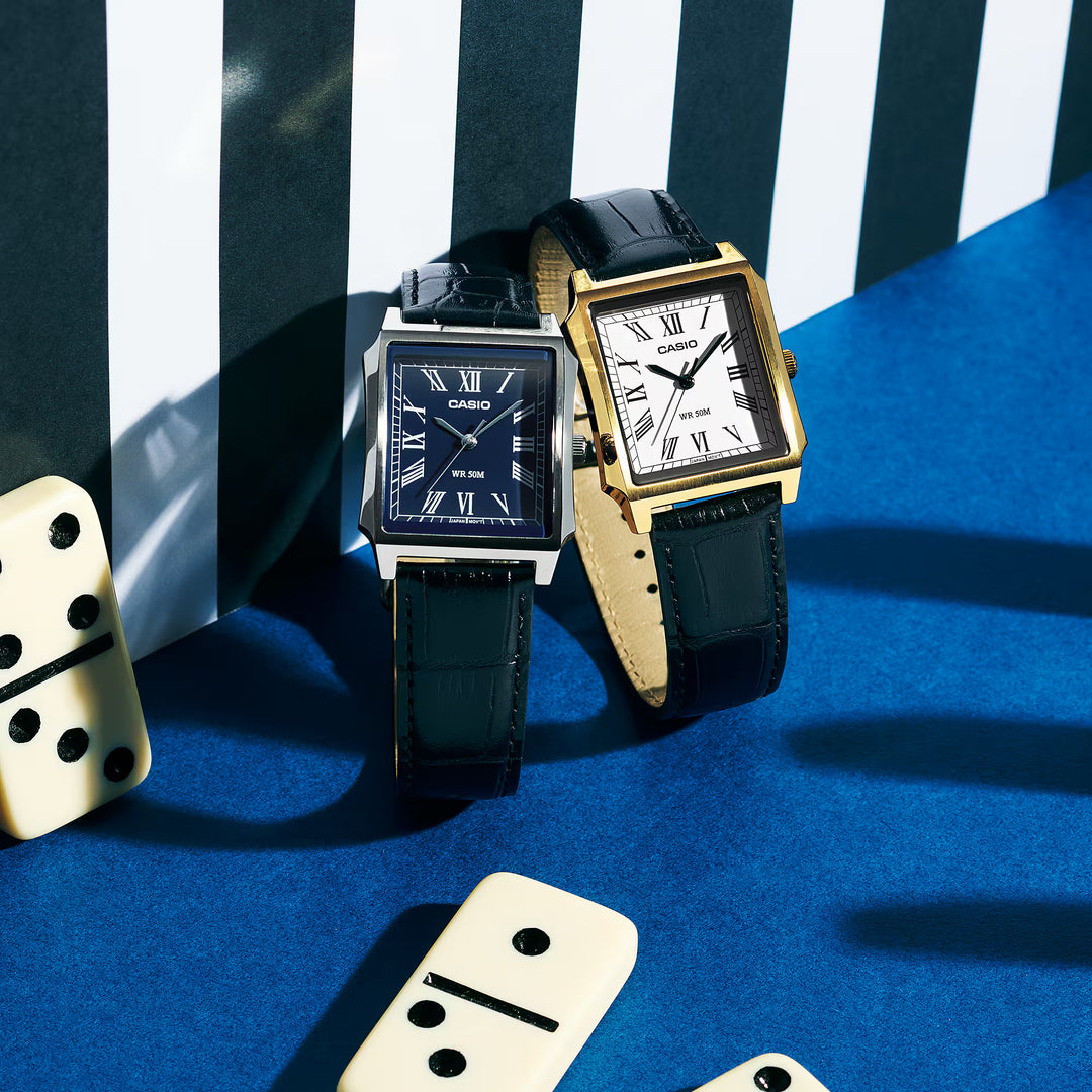 Reloj Casio MTP-B190GL-7B Original El Clásico Dorado Rectangular con Números Romanos