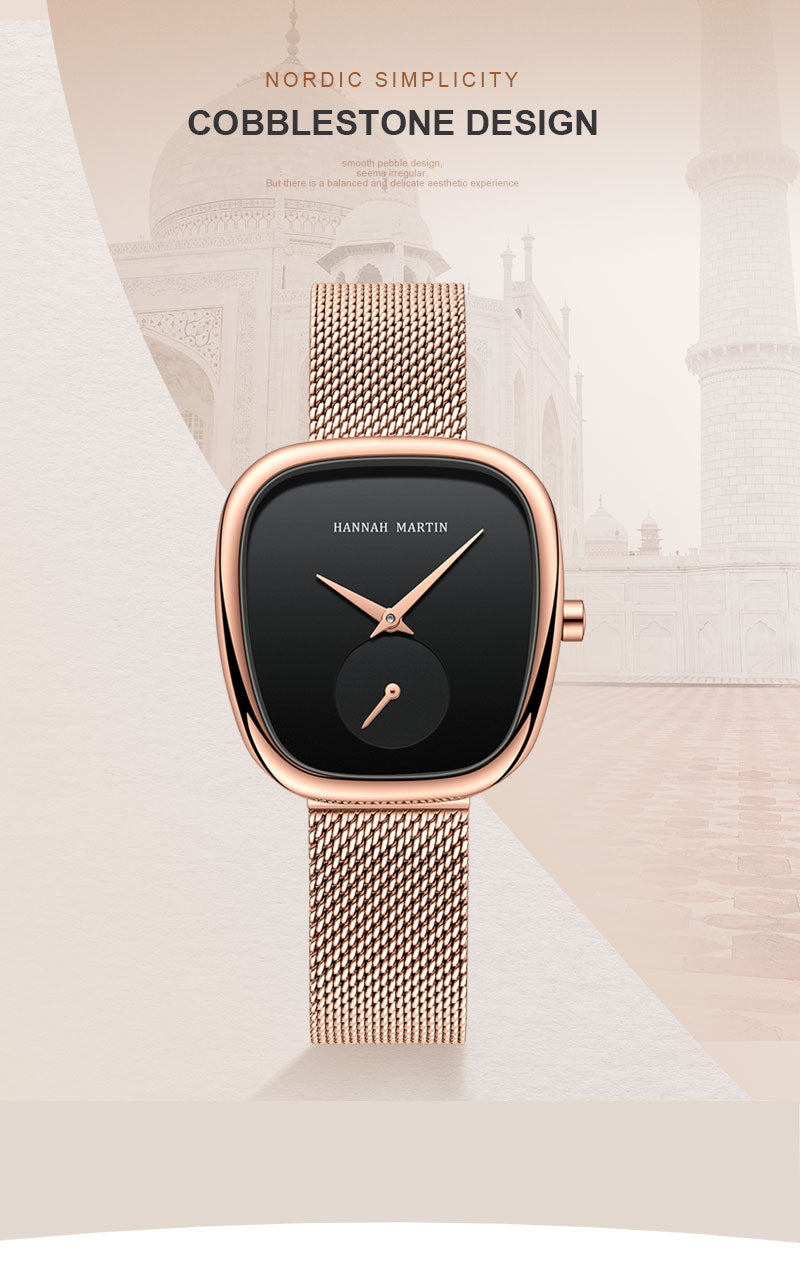 RELOJ HANNAH MARTIN ROSA Y NEGRO 1251 - JHERR JEWELRY