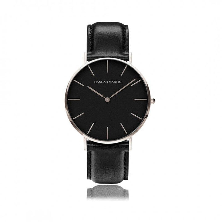 a black and silver watch on a white background