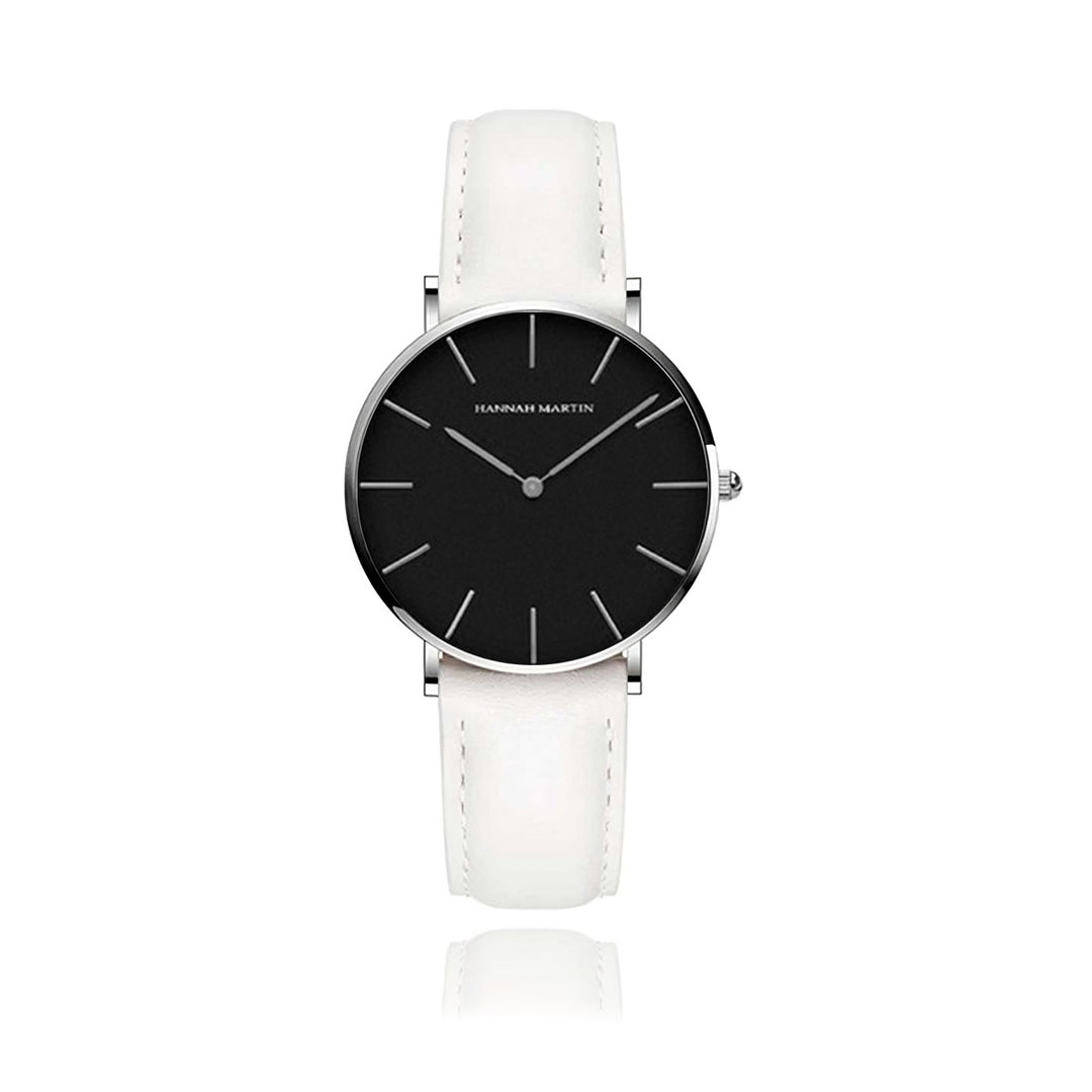 Reloj Hannah Martin Bondi Silver Black - JHERR JEWELRY