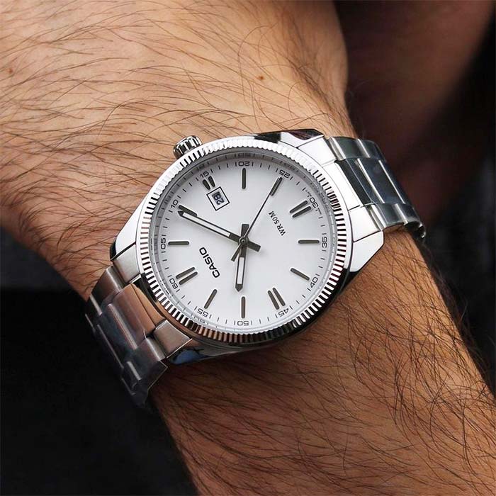 RELOJ CASIO ORIGINAL MTP-1302PD-7A1V | Acero Esfera Blanca Hombre Plateado - Casio en Perú | Jherr Jewelry