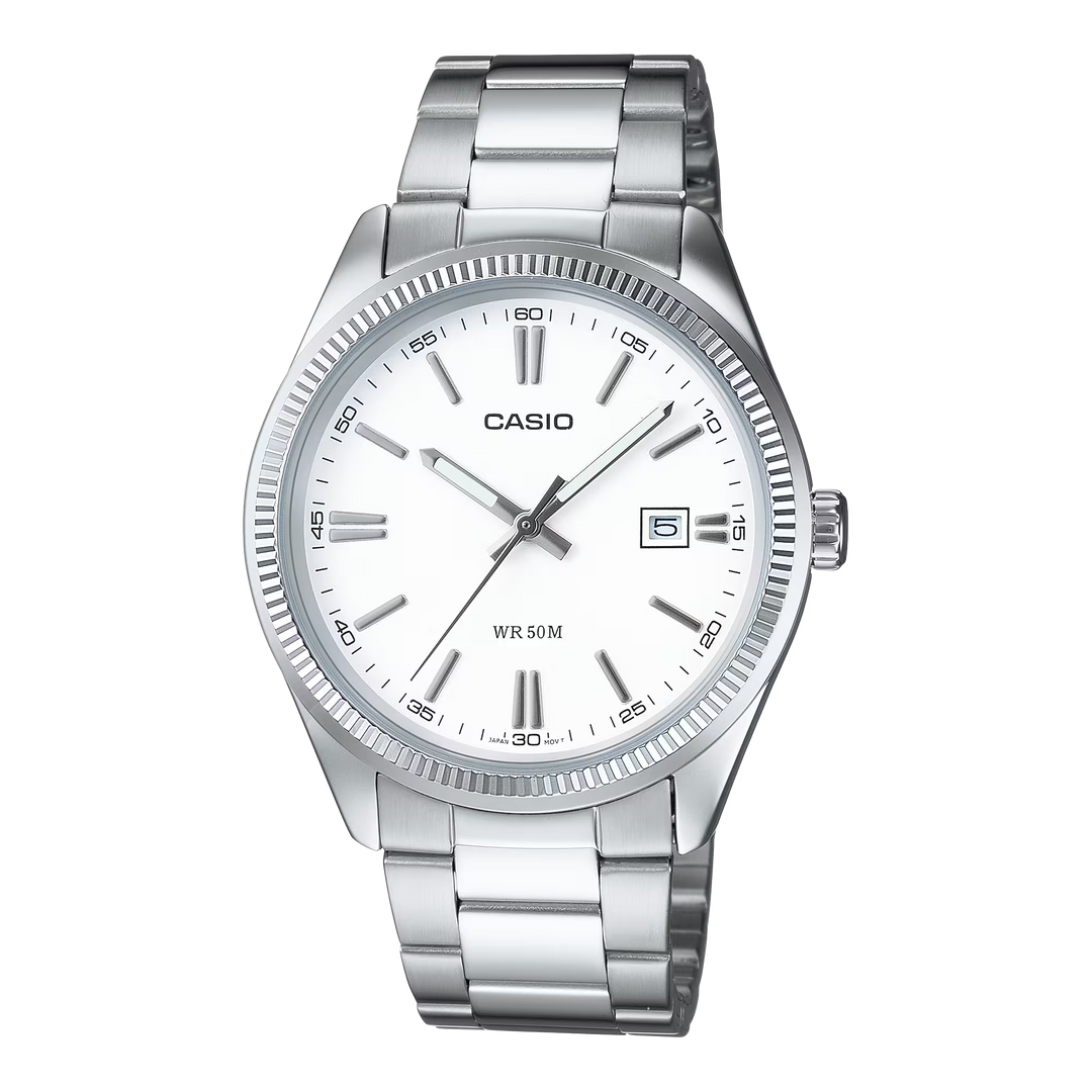 RELOJ CASIO ORIGINAL MTP-1302PD-7A1V | Acero Esfera Blanca Hombre Plateado - Casio en Perú | Jherr Jewelry