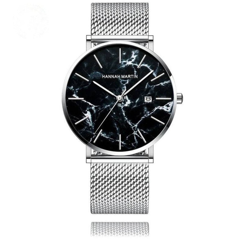 Reloj Hannah Martin Plateado Mármol para Hombre - Elegancia 40mm - Hannah Martin en Perú | Jherr Jewelry