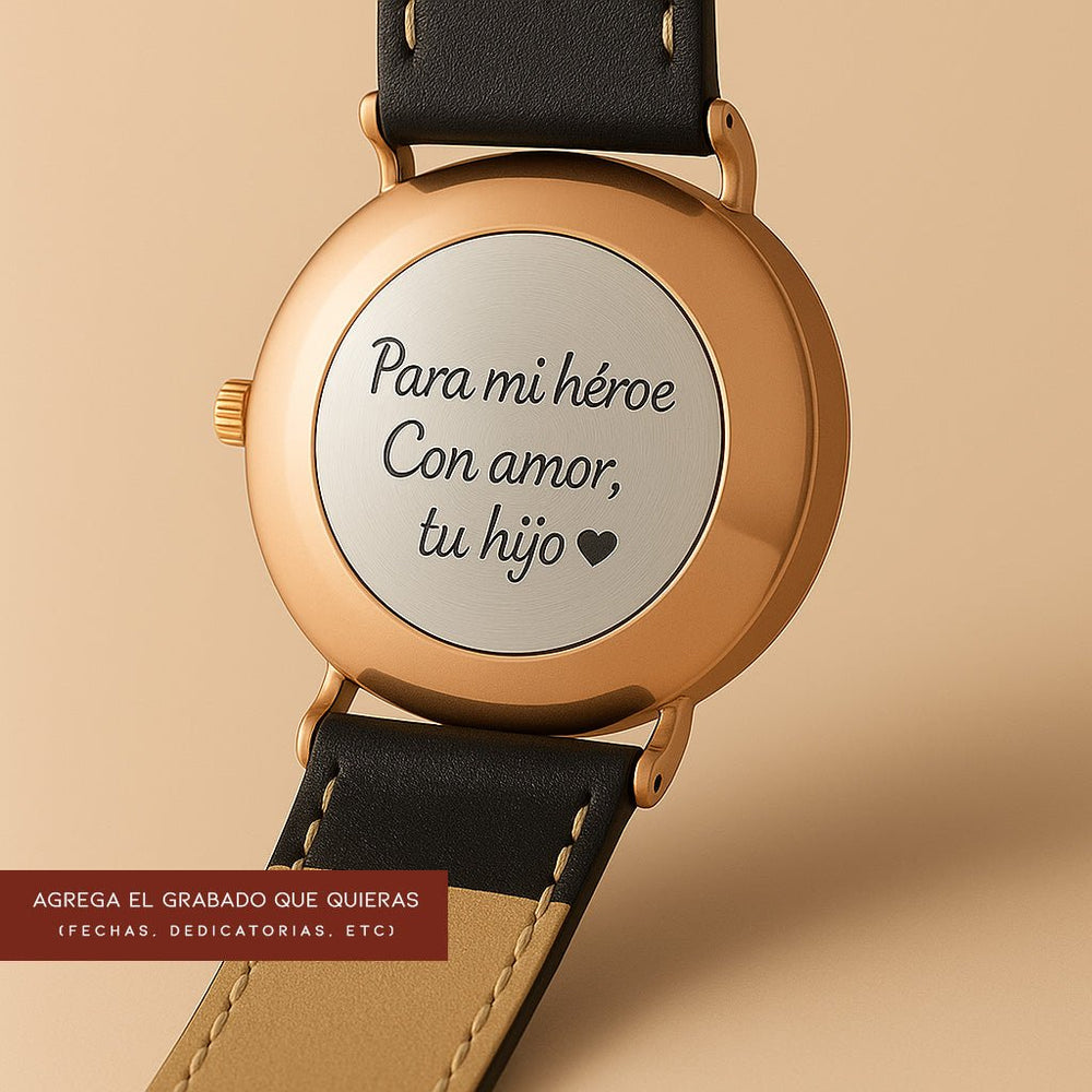 Reloj Hannah Martin CB01 Rose Gold Esfera Negra con Cuero Negro - Diseño Clásico Ejecutivo 40mm - Hannah Martin en Perú | Jherr Jewelry