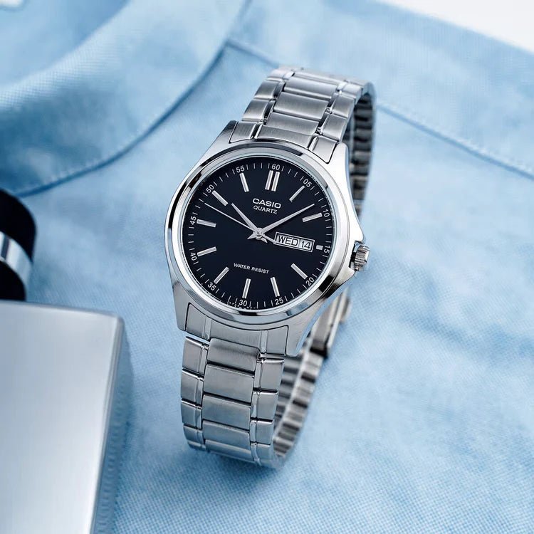 RELOJ CASIO ORIGINAL MTP-1239D-1A | Acero Hombre Plateado - Casio en Perú | Jherr Jewelry