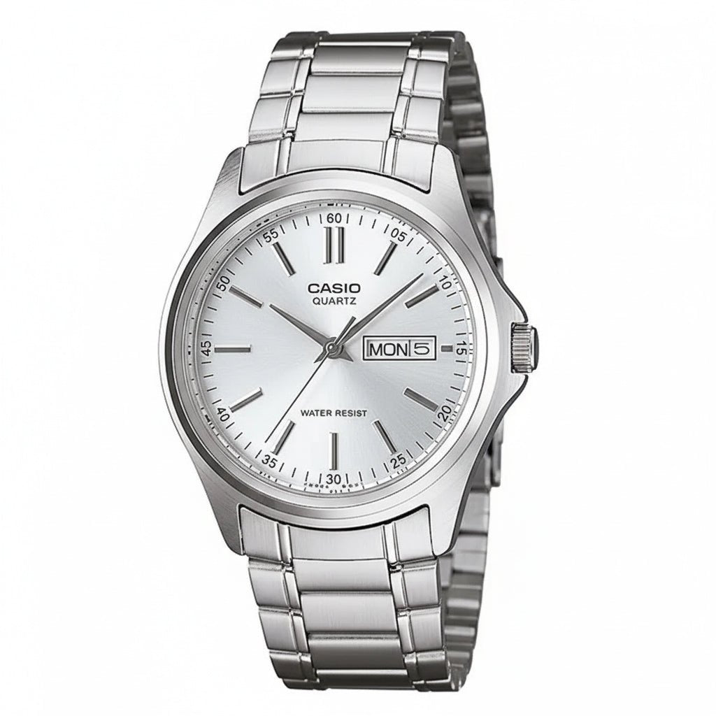 RELOJ CASIO ORIGINAL MTP-1239D-1A | Acero Hombre Plateado - Casio en Perú | Jherr Jewelry