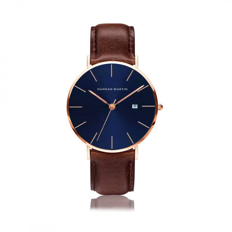 Reloj Hannah Martin Leather Blue - JHERR JEWELRY