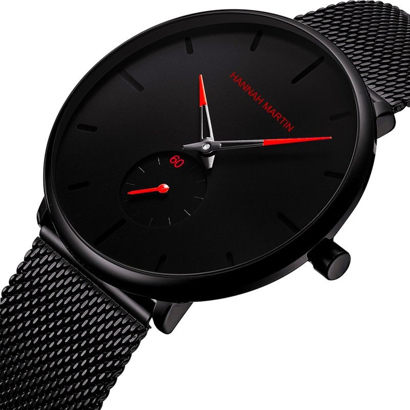 Reloj Analogico Negro Dial Rojo elegante para hombre en Perú