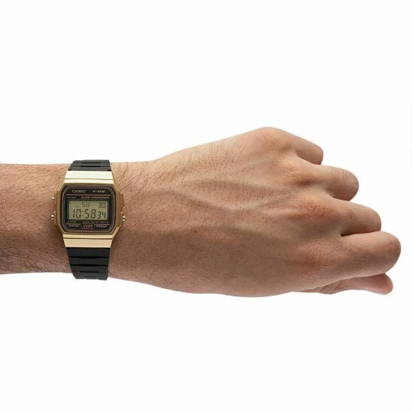 Reloj Casio F - 91W - 9A Digital Gold Black - Clásico Original con Garantía elegante en Perú