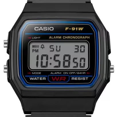 Reloj Casio F - 91W Digital Negro - Clásico Original con Garantía elegante en Perú