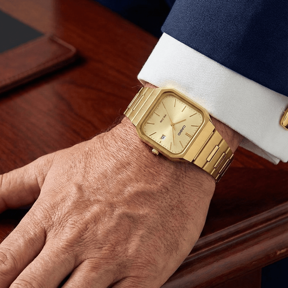 Reloj Casio MTP - B185G - 9AV Dorado - Diseño Vintage Cuadrado Premium elegante en Perú