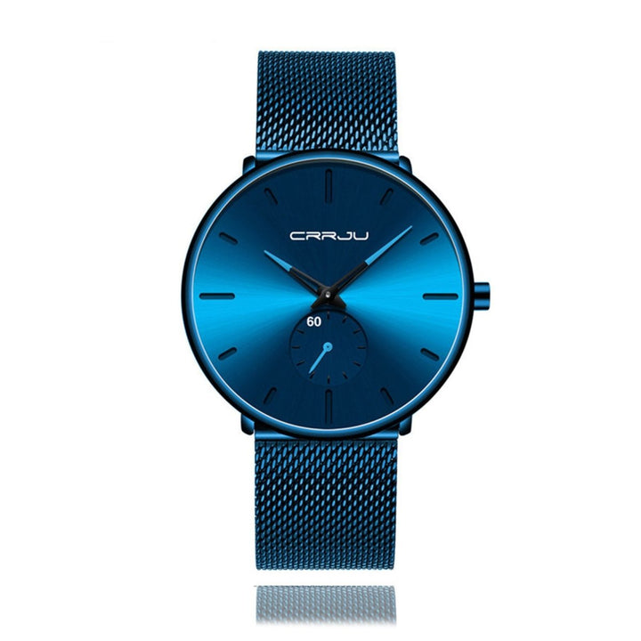 RELOJ CRRJU 2150 CUARZO NEGRO AZUL elegante para hombre en Perú