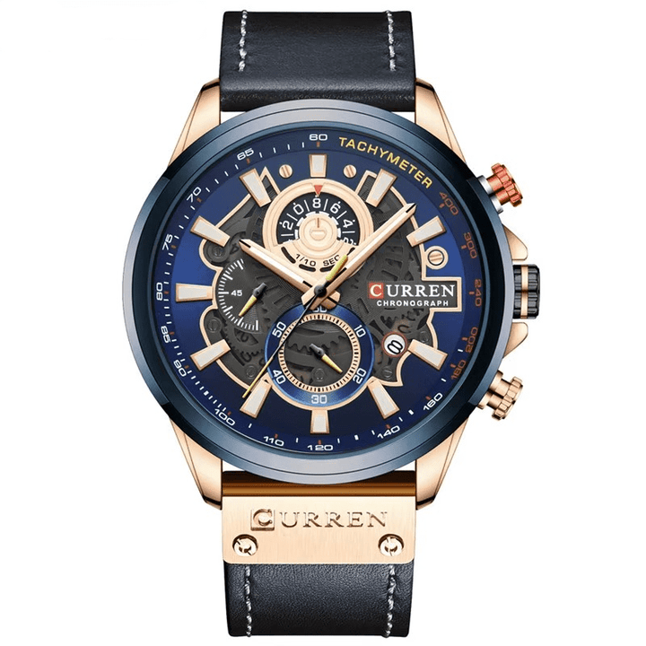 Reloj CURREN 8380 Sandlight de Cuero para Hombre | Elegancia Casual elegante para hombre en Perú