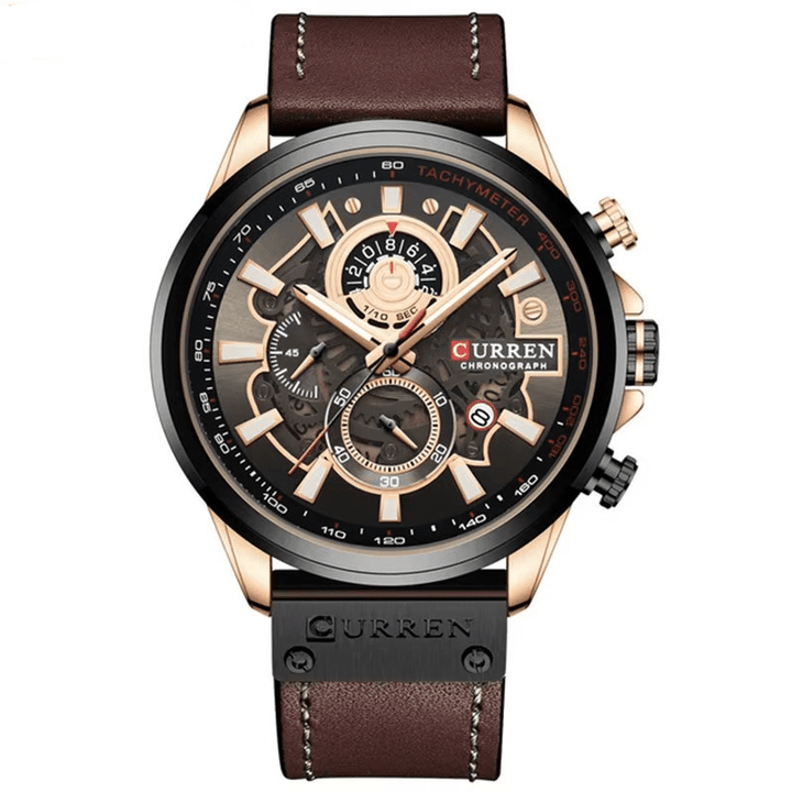 Reloj CURREN 8380 Sandlight de Cuero para Hombre | Elegancia Casual elegante para hombre en Perú