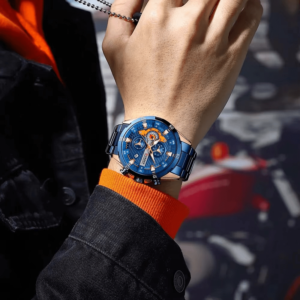 Reloj CURREN 8402 Acero Inoxidable para Hombre | Diseño Exclusivo 40mm elegante masvendido en Perú