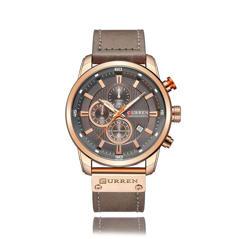 RELOJ CURREN 9291 BROWN CLÁSICO CUERO - JHERR JEWELRY