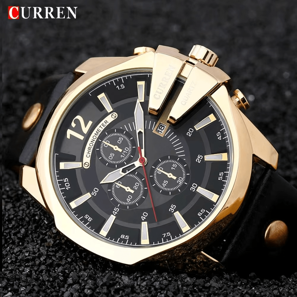 Reloj Curren Dorado Quartz elegante para hombre en Perú