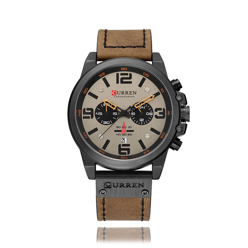 RELOJ CURREN 8314 ARENA CUERO - JHERR JEWELRY