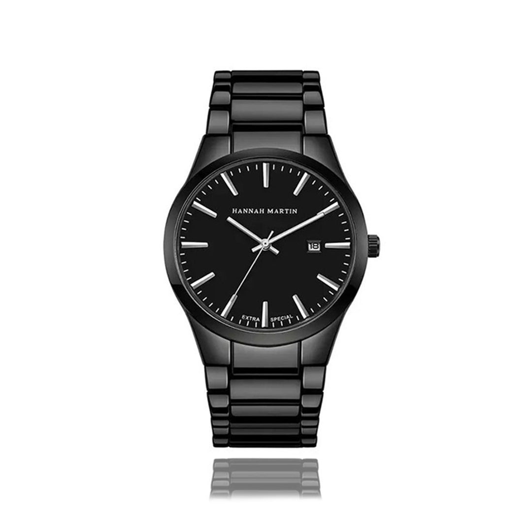 Reloj Hannah Martin Black Silver Elegante - JHERR JEWELRY
