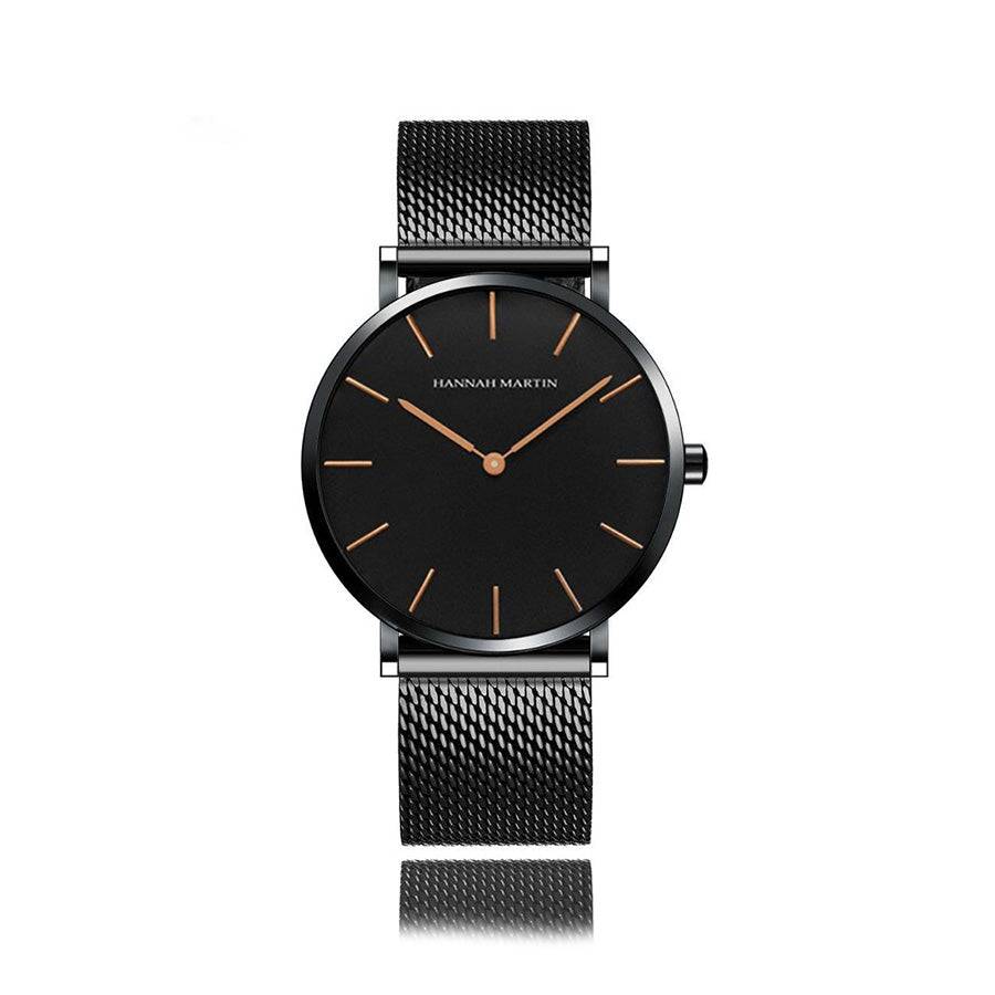 Reloj Hannah Martin Negro Mesh - JHERR JEWELRY