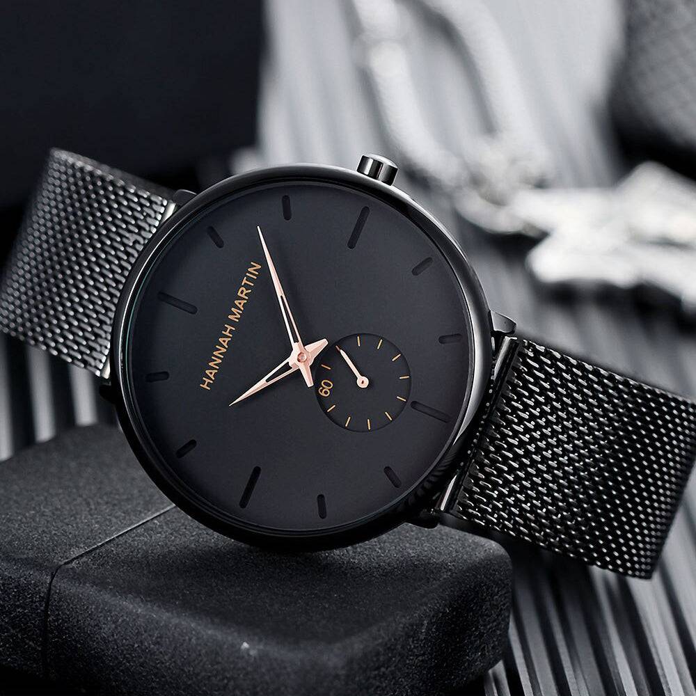 Reloj Hannah Martin Original para Hombre con Malla Negra Elegante 40mm