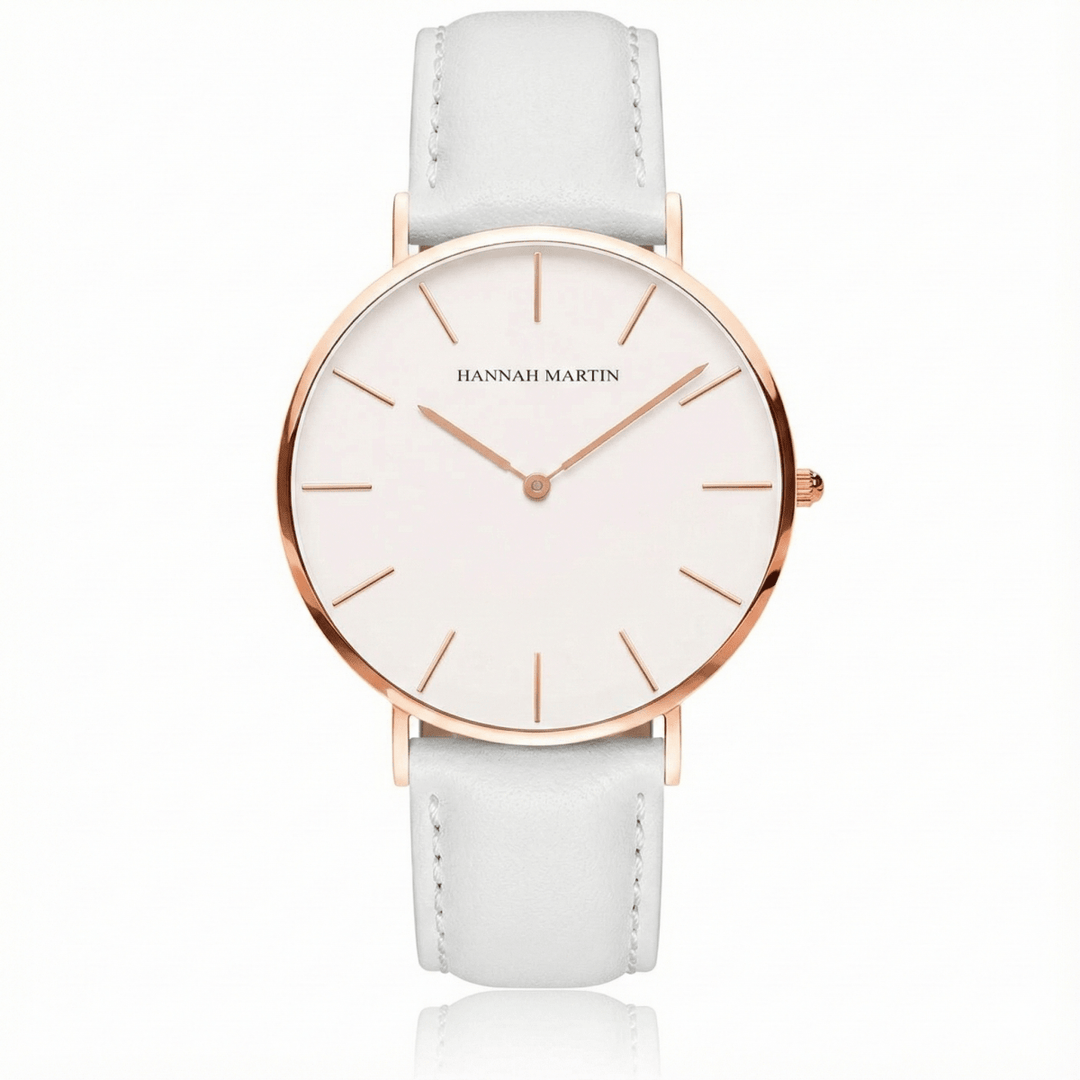 Reloj Hannah Martin para hombre cuero marrón oro rosa - Diseño Elegante 40mm elegante para hombre en Perú
