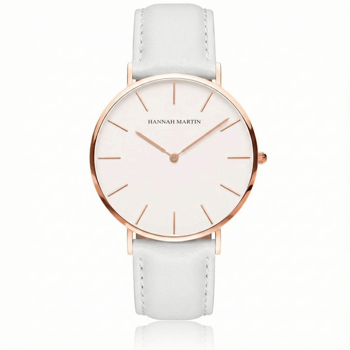 Reloj Hannah Martin para hombre cuero marrón oro rosa - Diseño Elegante 40mm elegante para hombre en Perú