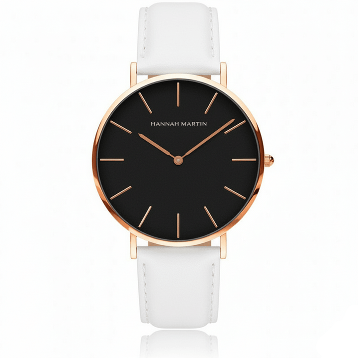 Reloj Hannah Martin para Hombre Elegante Cuero Marrón Esfera Negra 40mm elegante para hombre en Perú