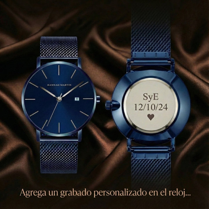 Reloj Hannah Martin para hombre malla azul esfera azul elegante masvendido en Perú