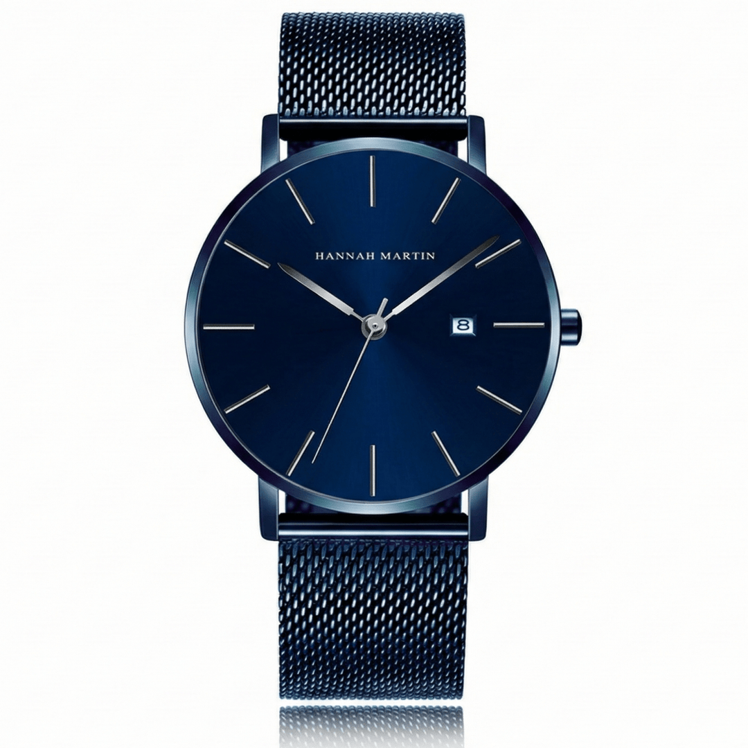 Reloj Hannah Martin para hombre malla azul esfera azul elegante masvendido en Perú