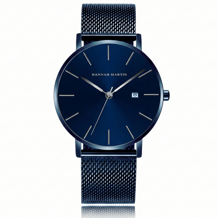 Reloj Hannah Martin para hombre malla azul esfera azul elegante masvendido en Perú