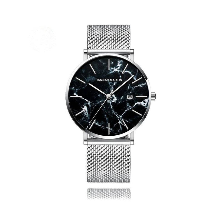 Reloj Hannah Martin Silver Marble - JHERR JEWELRY