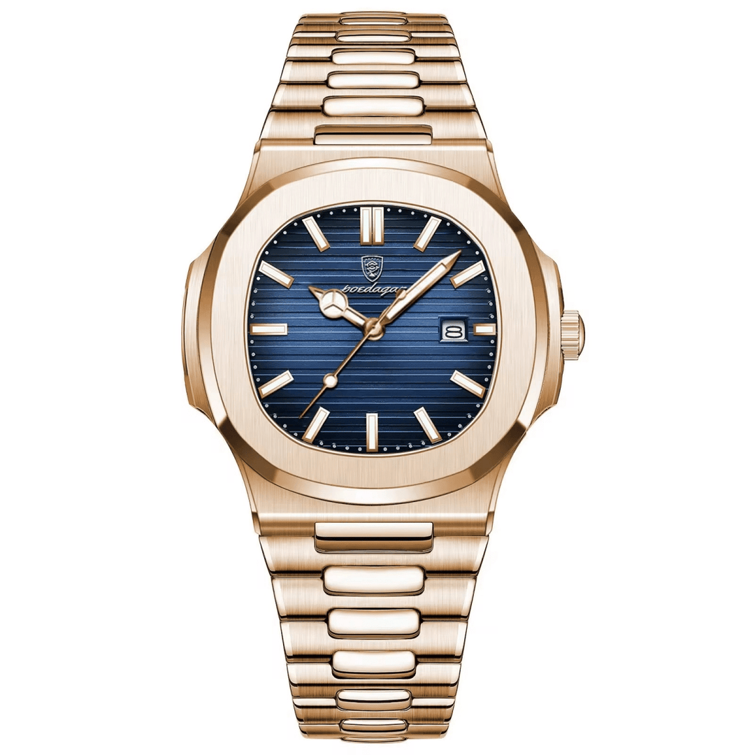 Reloj Poedagar Cara Azul Marine Brazalete de Eslabones - Diseño Luxury 40mm elegante en Perú