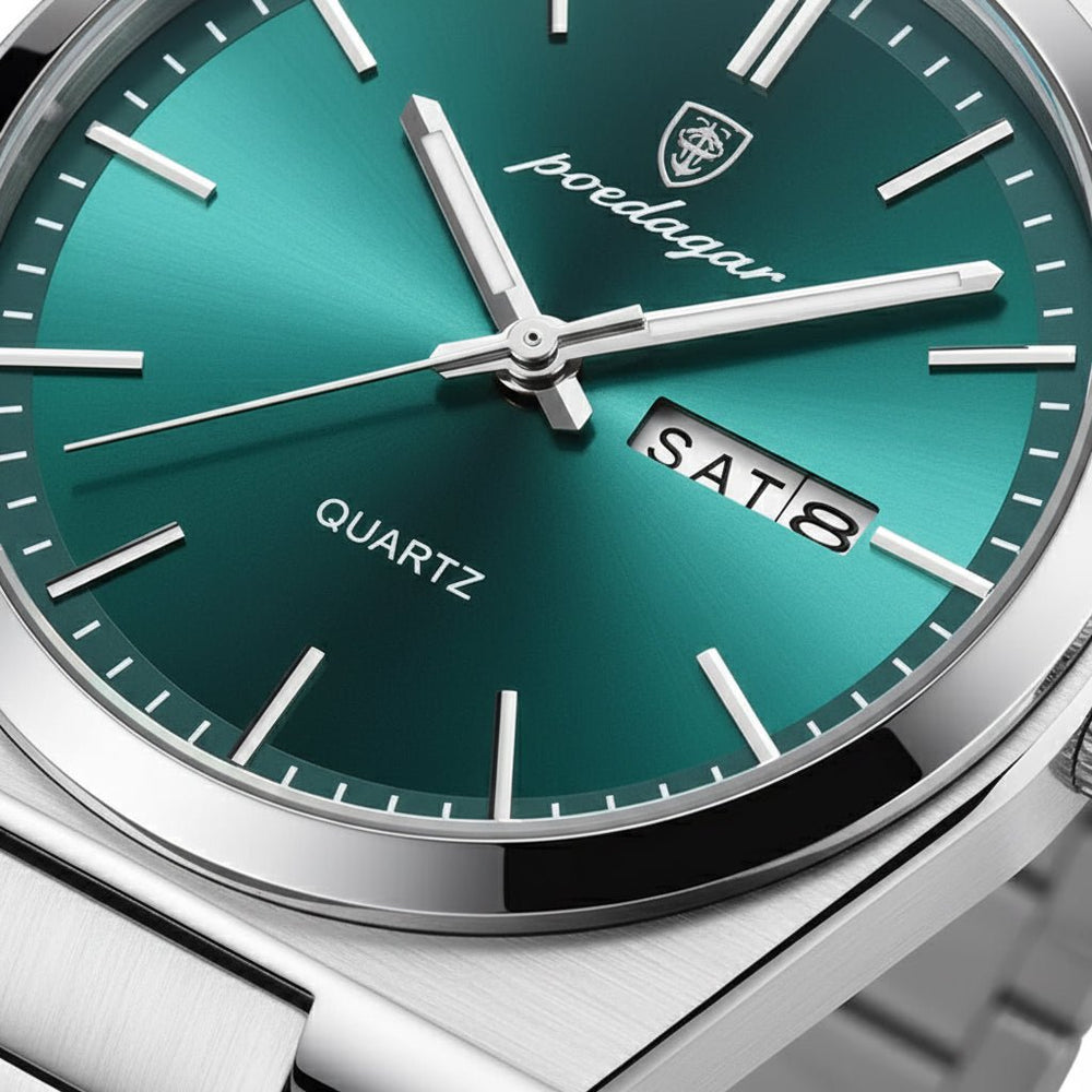 Reloj Poedagar ORIGINAL Dial Verde Marine Brazalete de Eslabones - Diseño Luxury 40mm elegante en Perú